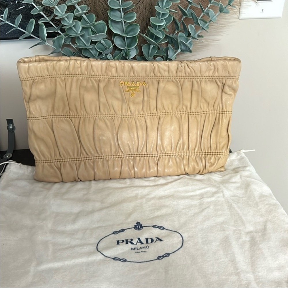 Authentic Large Prada Nappa Gaufre Clutch
